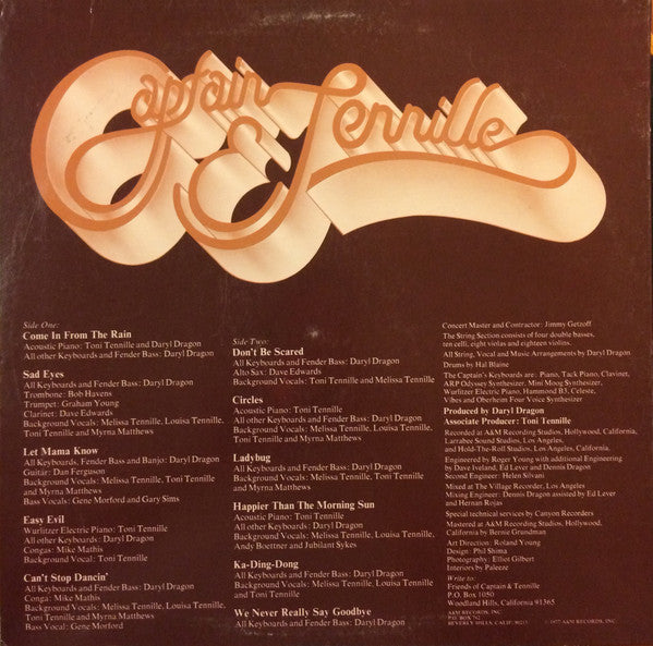 Captain And Tennille - Come In From The Rain - LP