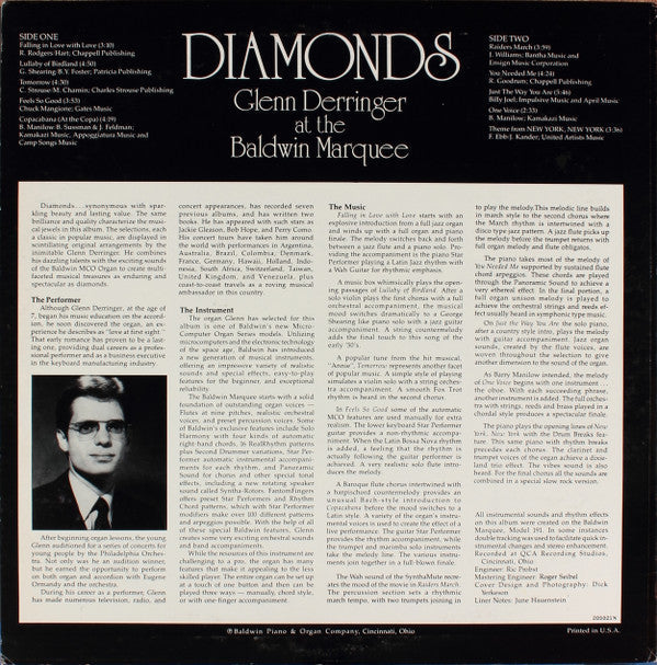 Glenn Derringer - Diamonds - Glenn Derringer At The Baldwin Marquee - LP