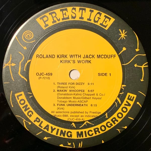Roland Kirk With Jack McDuff* - Kirk's Work - LP