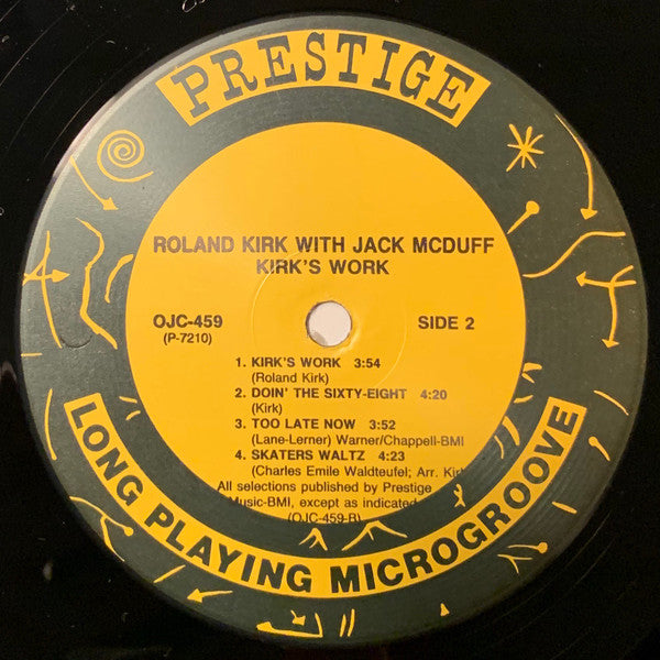 Roland Kirk With Jack McDuff* - Kirk's Work - LP