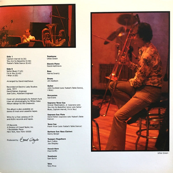 Urbie Green With Grover Washington, Jr. & David Matthews' Big Band* - Señor Blues - LP