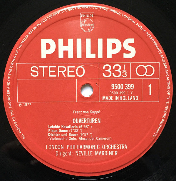Suppé* — London Philharmonic Orchestra Conducted By Neville Marriner* - Famous Overtures - LP