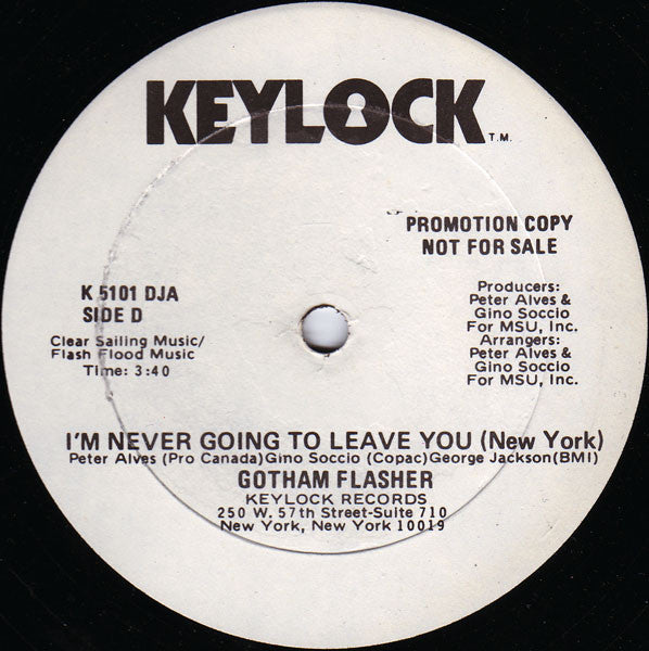 Gotham Flasher - I'm Never Going To Leave You (New York) - LP