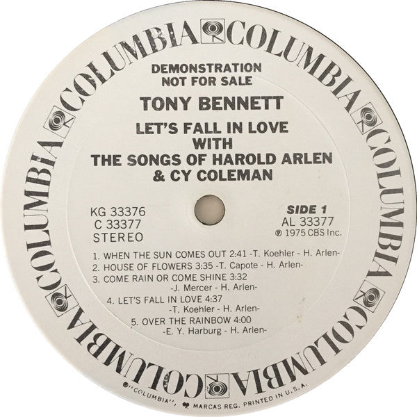 Tony Bennett - Let's Fall In Love With The Songs Of Harold Arlen And Cy Coleman - LP