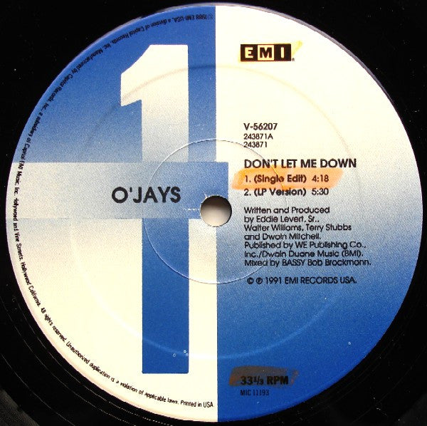 O'Jays* - Don't Let Me Down - LP