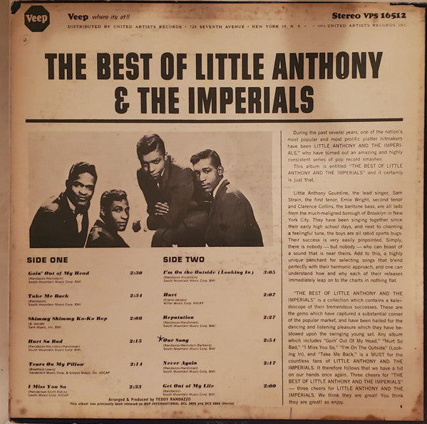 Little Anthony & The Imperials - The Best Of Little Anthony & The Imperials - LP