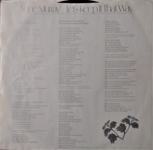 Anne Murray - Let's Keep It That Way - LP