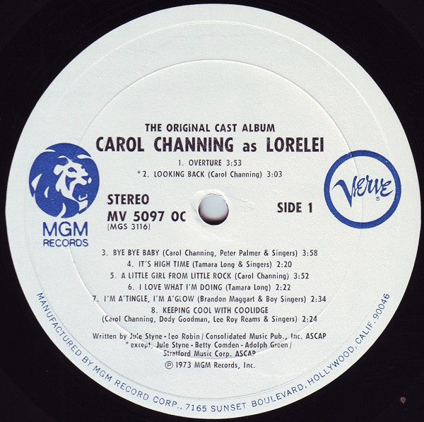 Carol Channing - The Original Cast Album - Carol Channing As Lorelei: A Musical Comedy - LP
