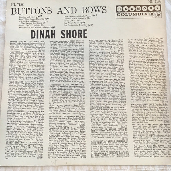 Dinah Shore - Buttons And Bows - LP