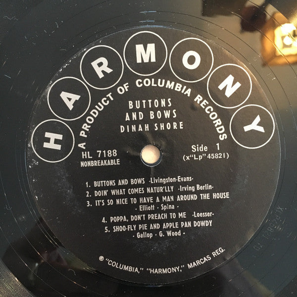 Dinah Shore - Buttons And Bows - LP