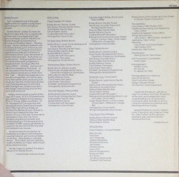 Bobby Broom - Clean Sweep - LP