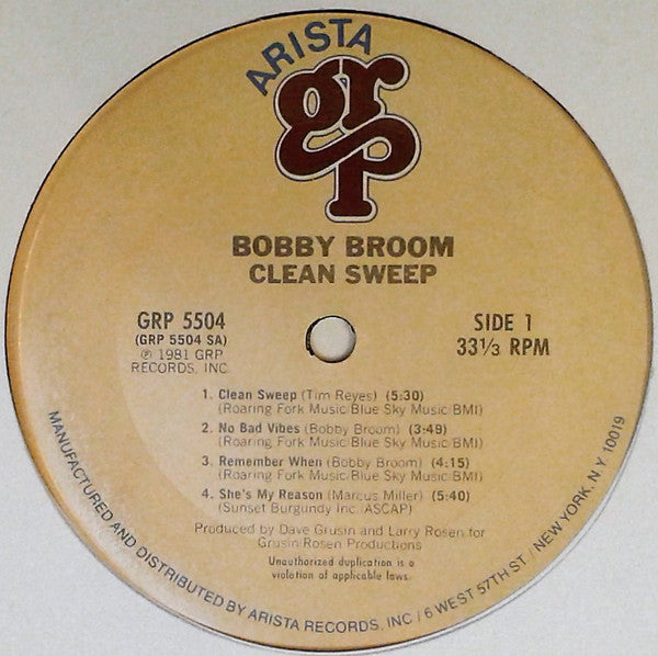 Bobby Broom - Clean Sweep - LP