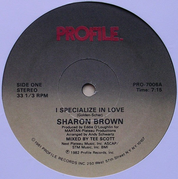 Sharon Brown - I Specialize In Love - LP