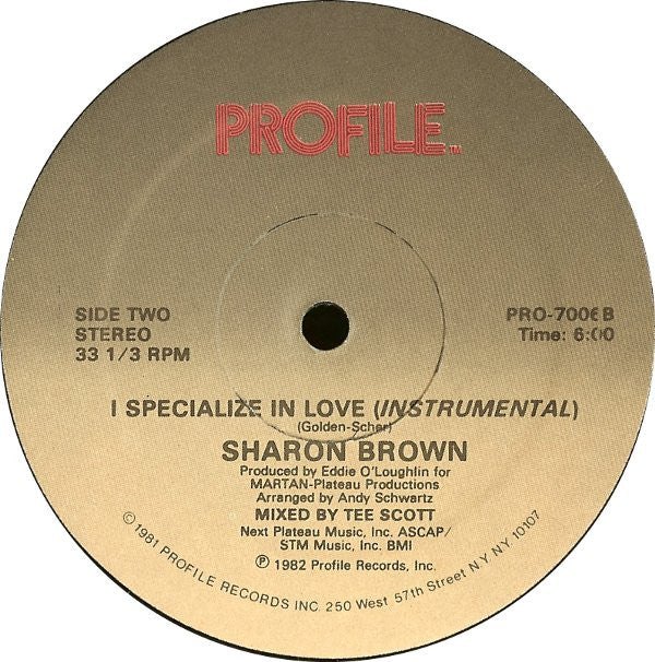 Sharon Brown - I Specialize In Love - LP