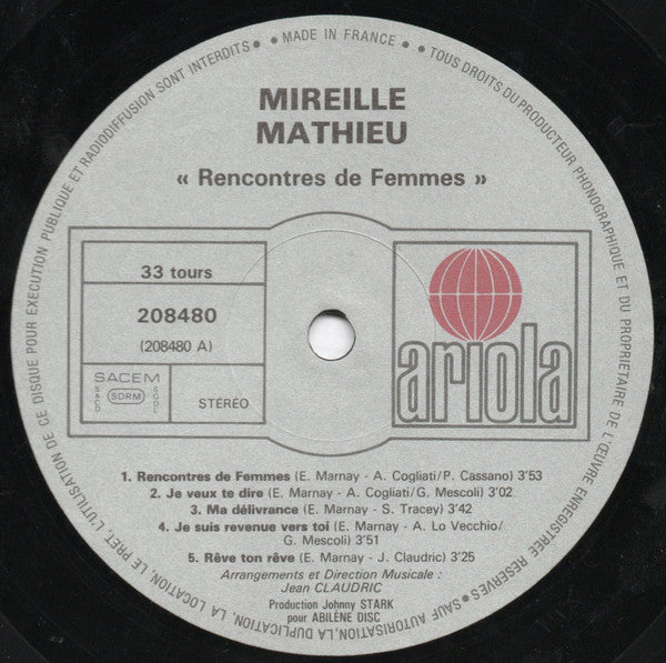 Mireille Mathieu - Rencontres De Femmes - LP