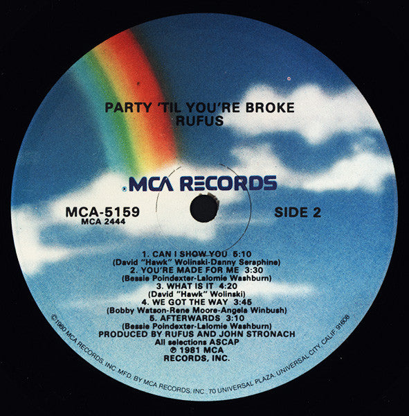 Rufus - Party 'Til You're Broke - LP