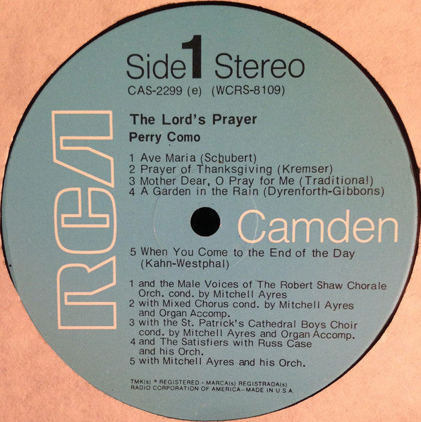 Perry Como - The Lord's Prayer - LP