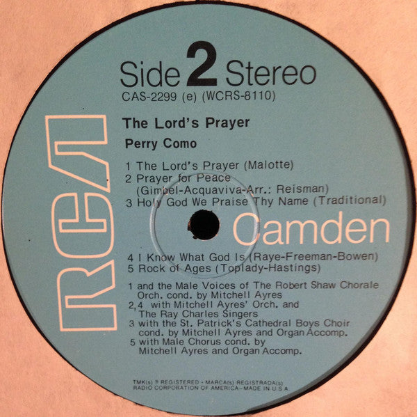 Perry Como - The Lord's Prayer - LP