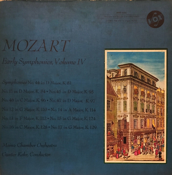 Mozart* - The Mainz Chamber Orchestra* Conducted By Gunter Kehr* - Early Symphonies Volume IV - LP