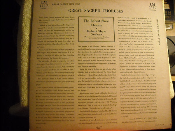The Robert Shaw Chorale, Robert Shaw, Hugh Porter* - Great Sacred Choruses - LP