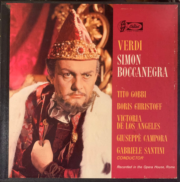 Giuseppe Verdi, Gabriele Santini , Tito Gobbi, Boris Christoff, Victoria De Los Angeles, Giuseppe Campora - Simon Boccanegra - LP