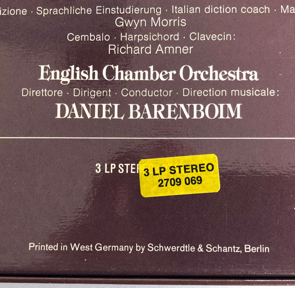 Domenico Cimarosa, Arleen Auger, Julia Hamari, Iulia Várady, Ryland Davies, Dietrich Fischer-Dieskau, Alberto Rinaldi, English Chamber Orchestra, Daniel Barenboim - Il Matrimonio Segreto (The Secret Marriage) - LP