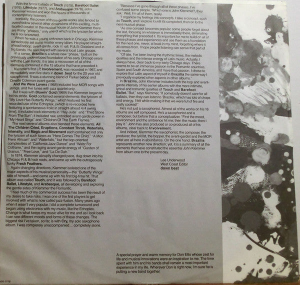 John Klemmer - Brazilia - LP
