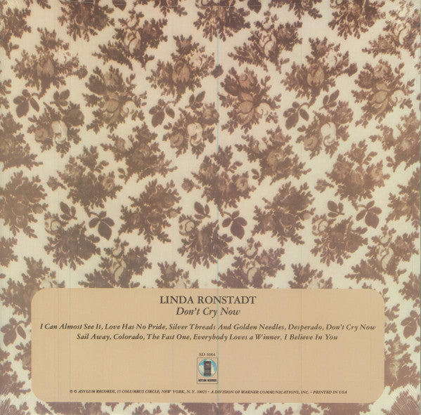 Linda Ronstadt - Don't Cry Now - LP