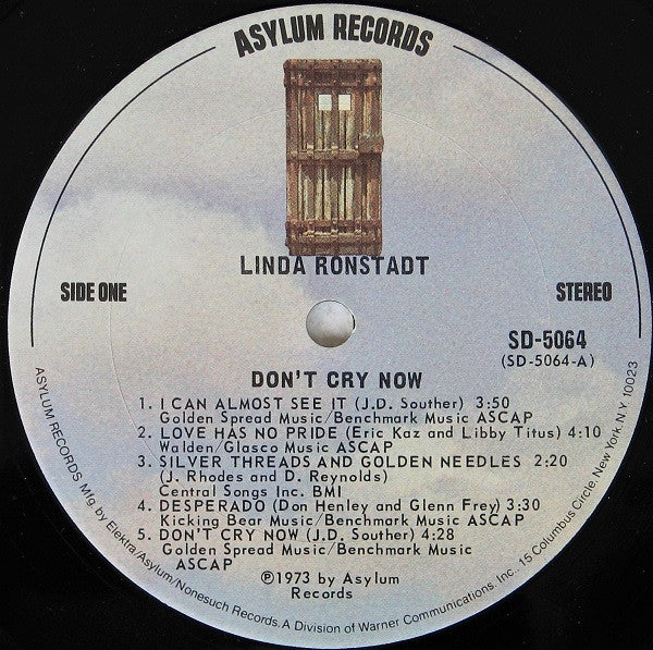 Linda Ronstadt - Don't Cry Now - LP