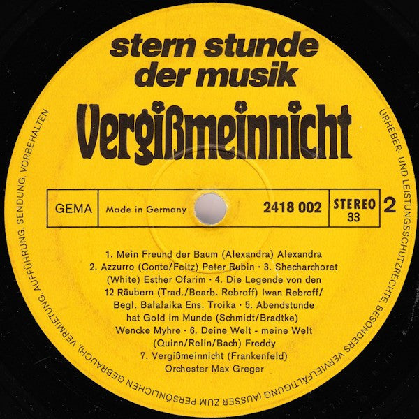 Various - Vergißmeinnicht - Stern-Stunde Der Musik - LP