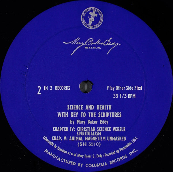 Mary Baker Eddy - Talking Book Records Of Science And Health With Key To The Scriptures - LP