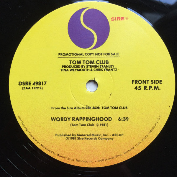 Tom Tom Club - Wordy Rappinghood - LP