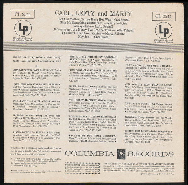 Carl*, Lefty* And Marty* - Carl, Lefty And Marty - LP