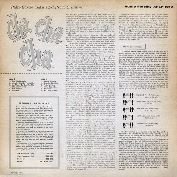 Pedro Garcia And His Del Prado Orchestra - Cha Cha Cha - LP