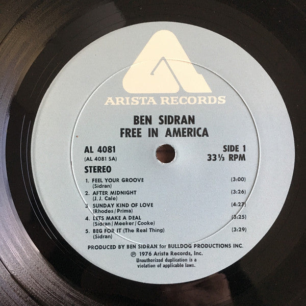 Ben Sidran - Free In America - LP