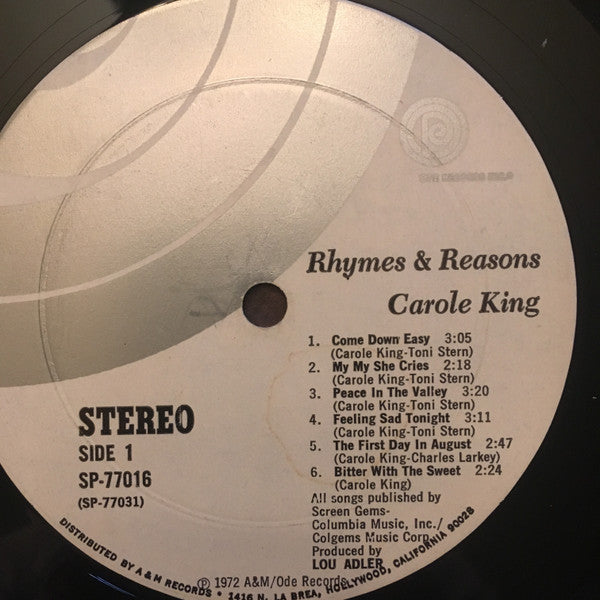 Carole King - Rhymes & Reasons - LP