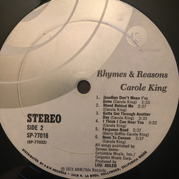 Carole King - Rhymes & Reasons - LP