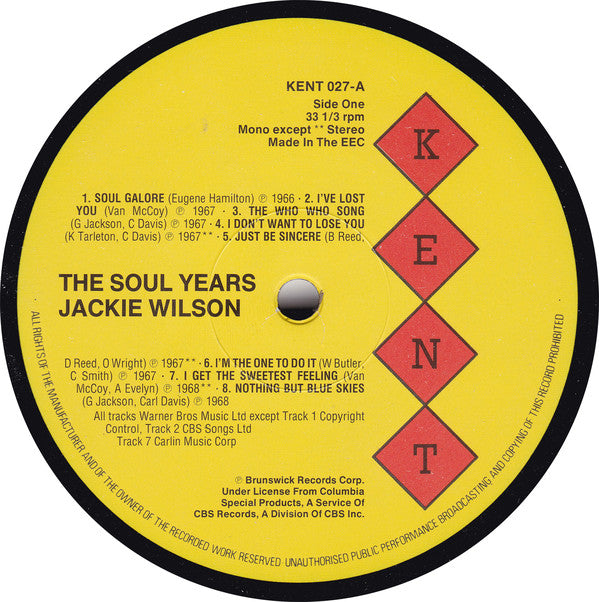 Jackie Wilson - The Soul Years - LP