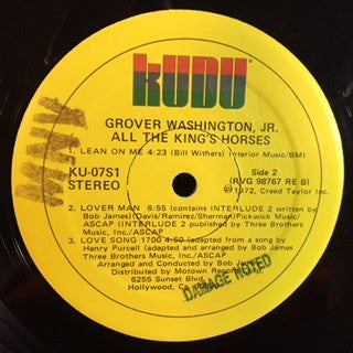 Grover Washington, Jr. - All The King's Horses - LP
