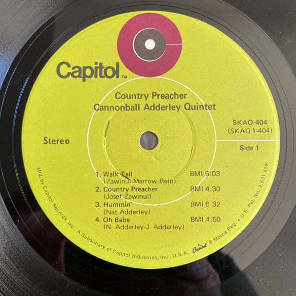 The Cannonball Adderley Quintet - Country Preacher - LP