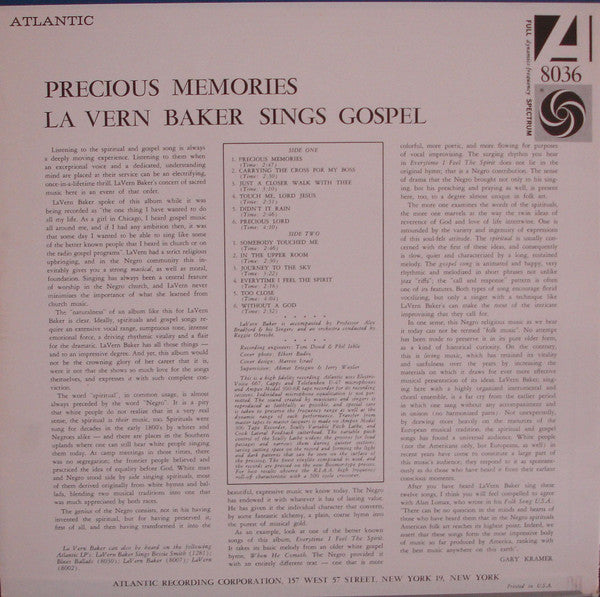 LaVern Baker - Precious Memories: La Vern Baker Sings Gospel - LP
