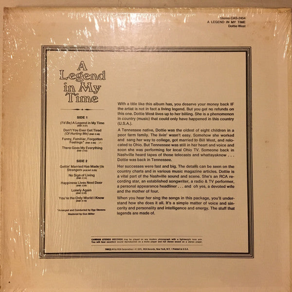 Dottie West - A Legend In My Time - LP