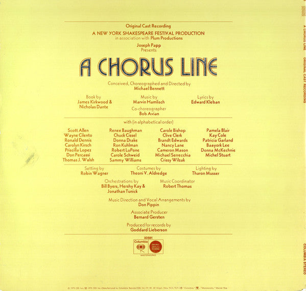 Various - A Chorus Line (Original Cast Recording) - LP