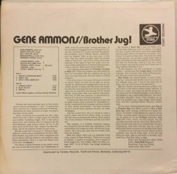 Gene Ammons - Brother Jug! - LP