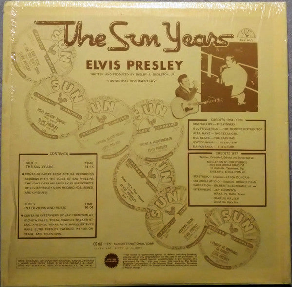 Elvis Presley - Interviews And Memories Of:  The Sun Years - LP