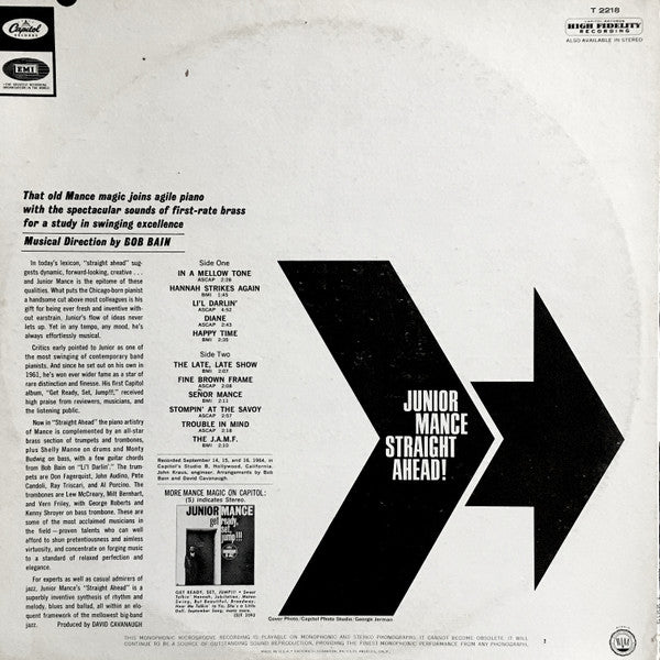 Junior Mance - Straight Ahead! - LP