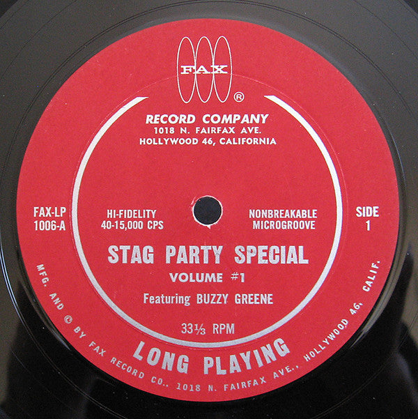 Buzzy Greene - Stag Party Special Volume One - LP