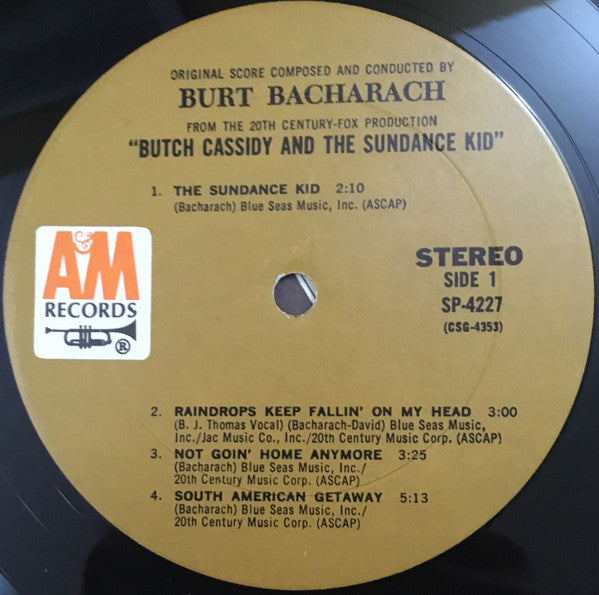 Burt Bacharach - Butch Cassidy And The Sundance Kid (Original Movie Soundtrack) - LP