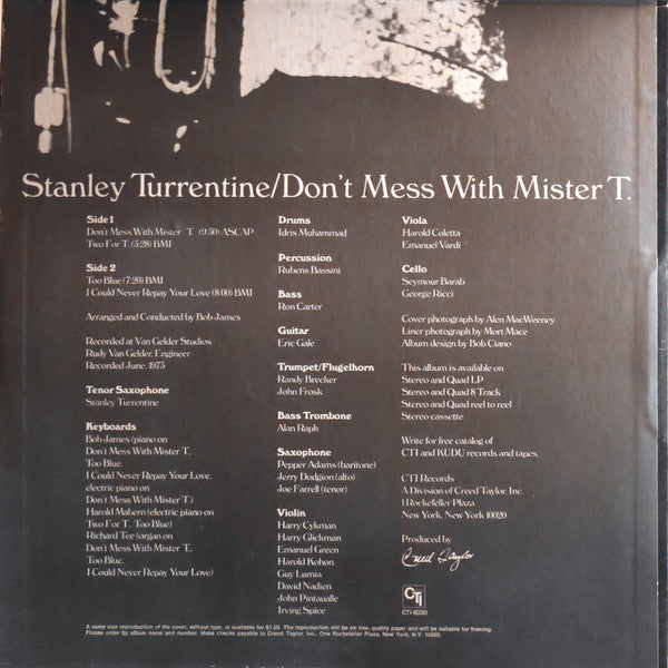 Stanley Turrentine - Don't Mess With Mister T. - LP