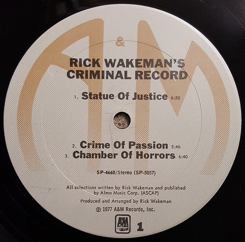Rick Wakeman - Rick Wakeman's Criminal Record - LP